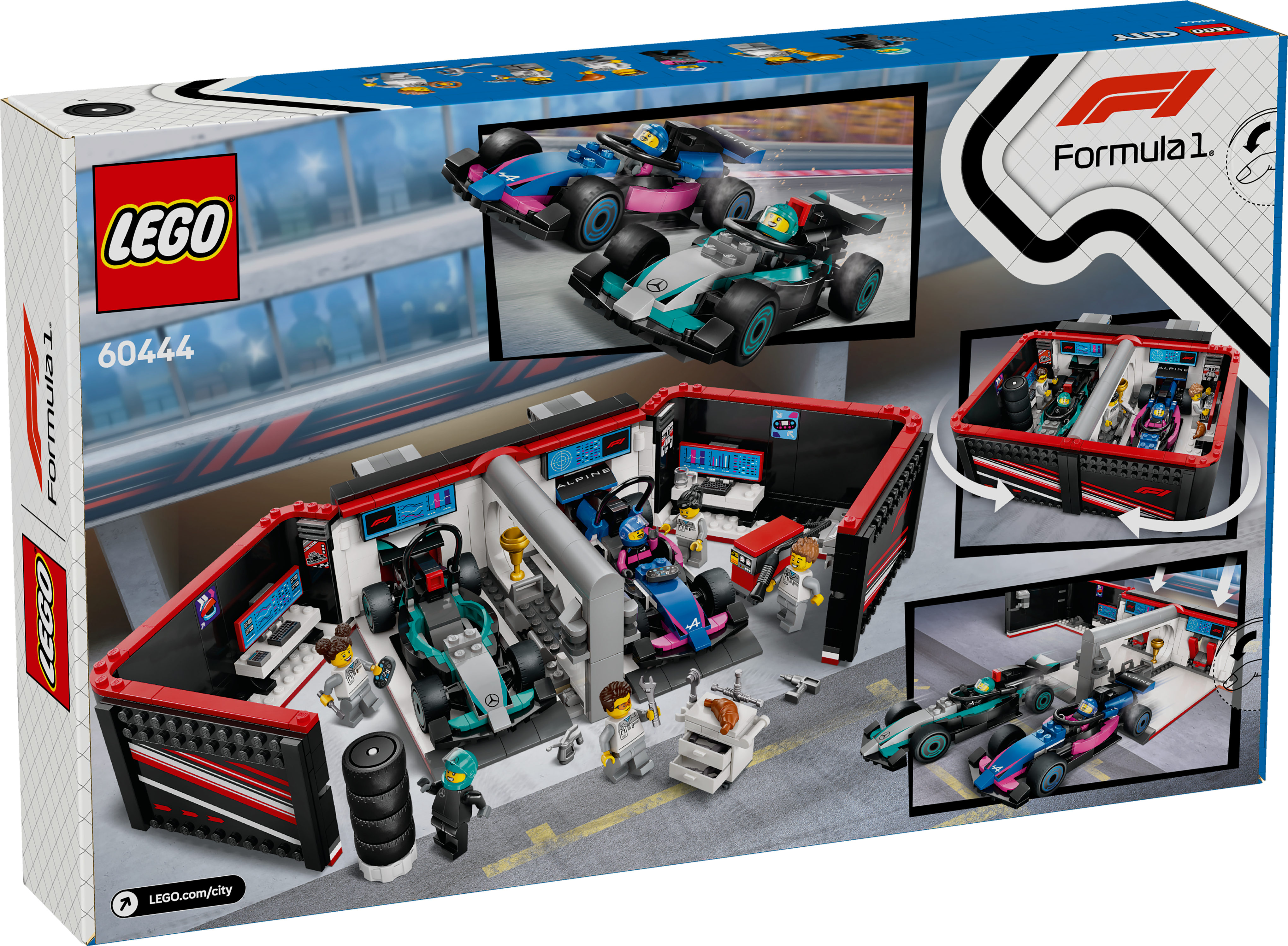 LEGO® City 60444 F1® Garage mit Mercedes-AMG & Alpine Rennautos